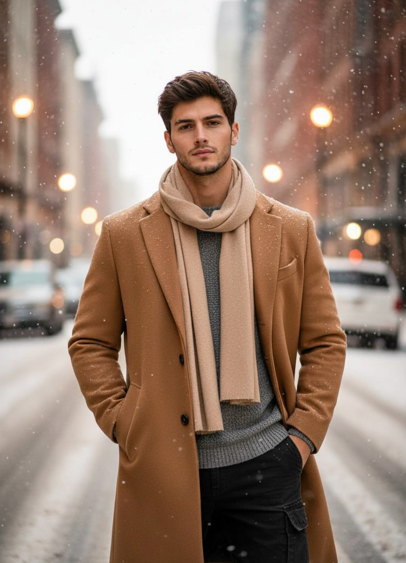Winter & Snow Vibes — Snowfall Evening Glow (Male)