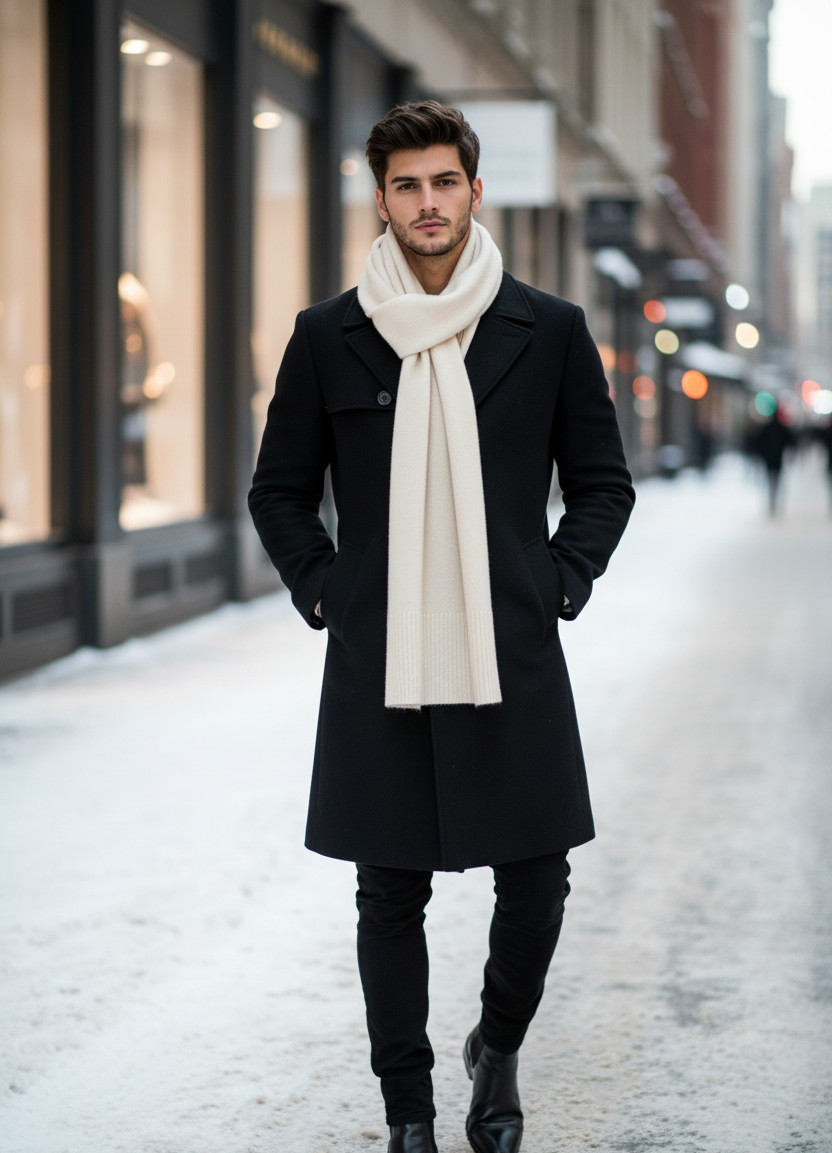 Winter & Snow Vibes — Luxury Winter Street Style (Male)