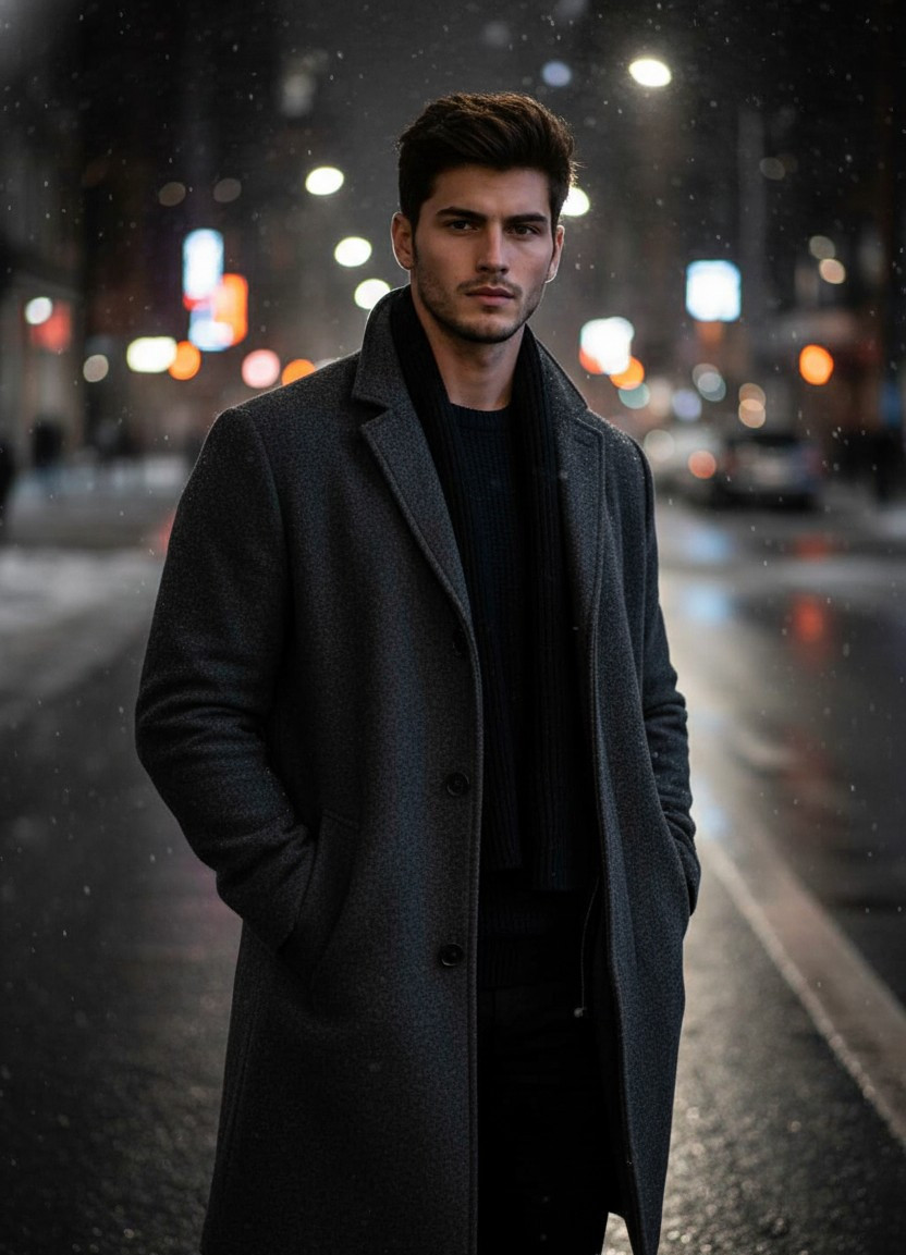 Winter & Snow Vibes — Night Snow Cinematic (Male)