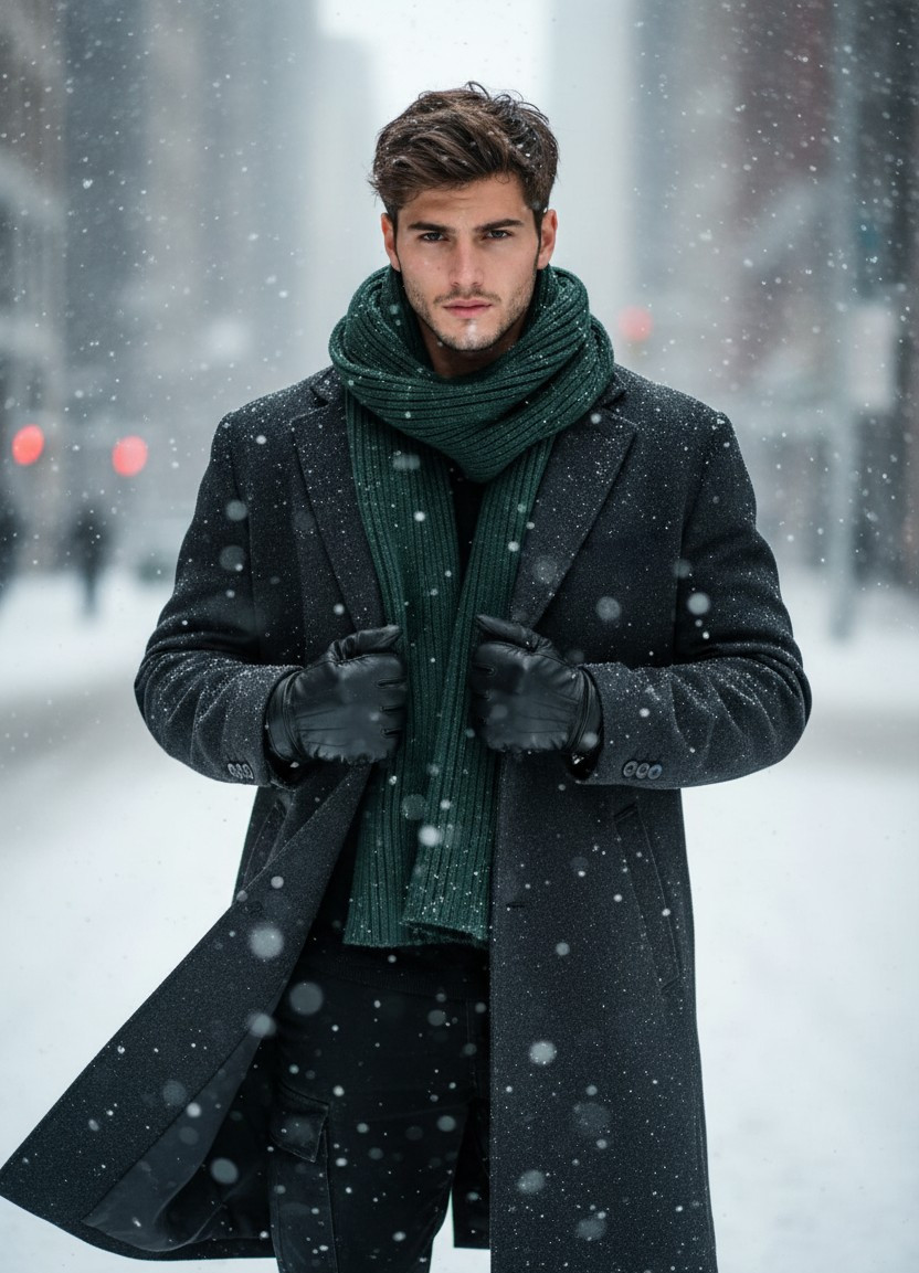 Winter & Snow Vibes — Snowstorm Street Drama (Male)