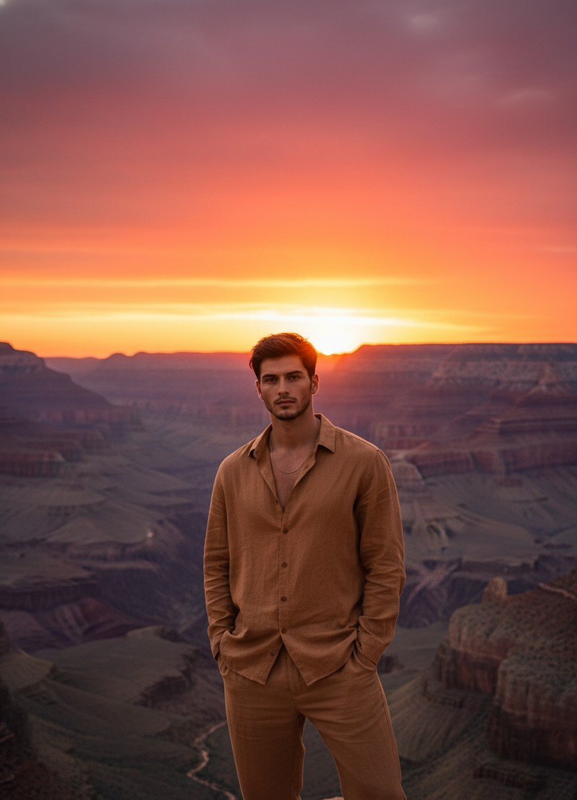 Desert & Boho — Canyon Sunset Portrait (Male)