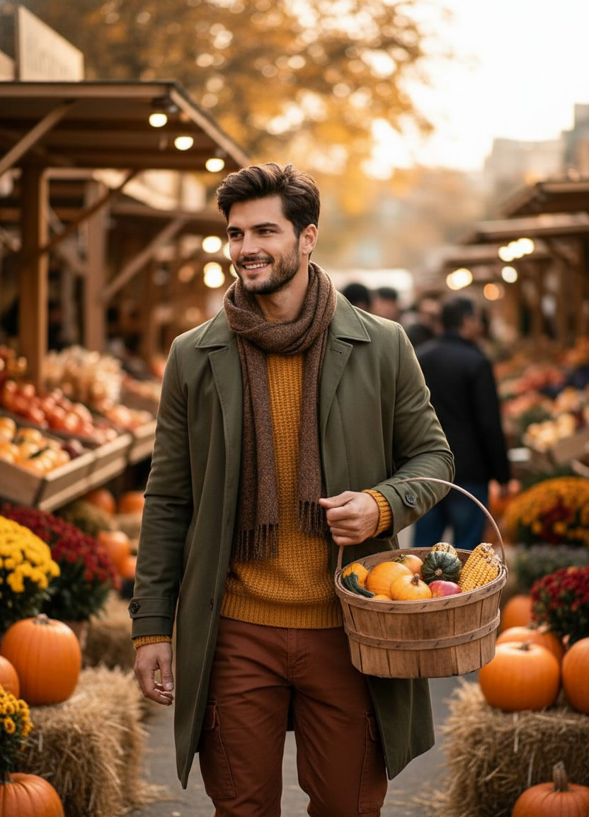 Cozy Autumn — Harvest Market Stroll (Male)
