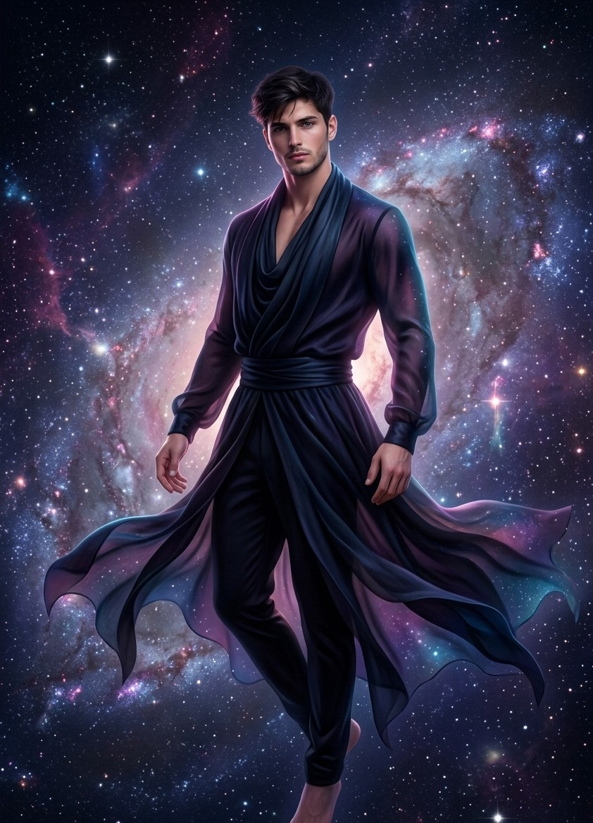 Celestial & Space — Cosmic Galaxy Portrait (Male)