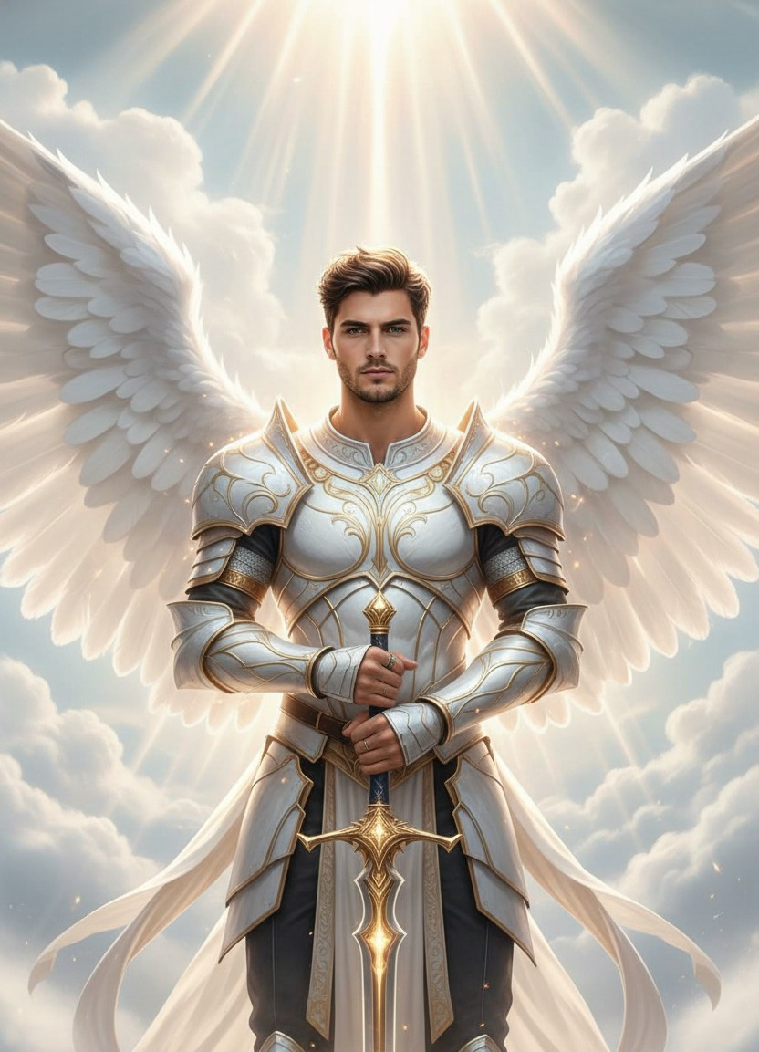 Wellness & Zen — Angelic Guardian Portrait (Male)